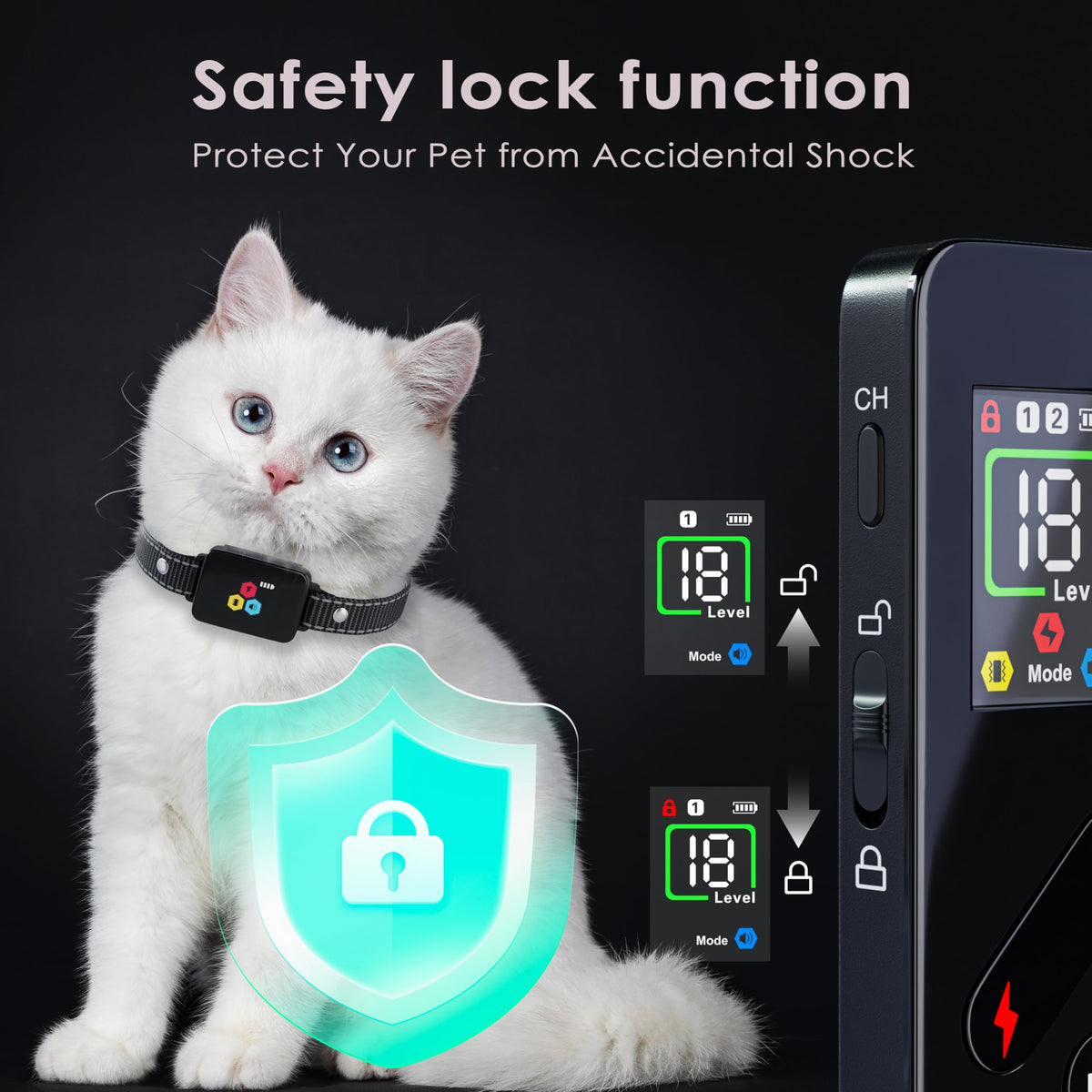 Remote Electric Cat Training Collar 3300FT IP67 Waterproof W1277