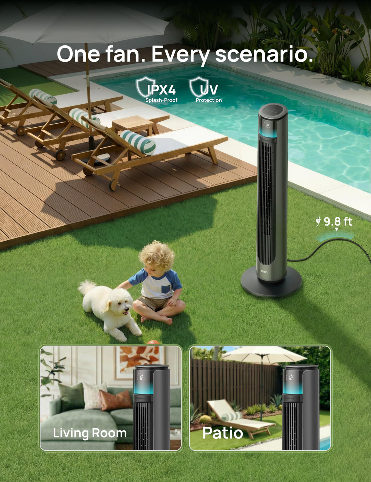 Smart Tower Fan 33 ft/s 20 dB F959015