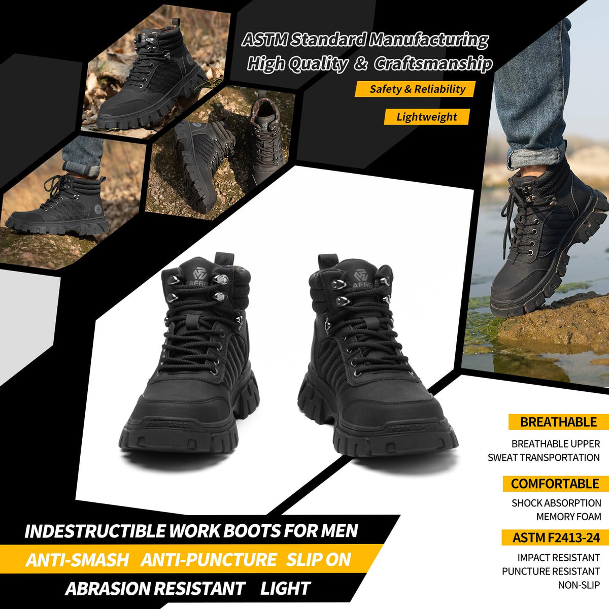 Waterproof Steel Toe Work Boots M769