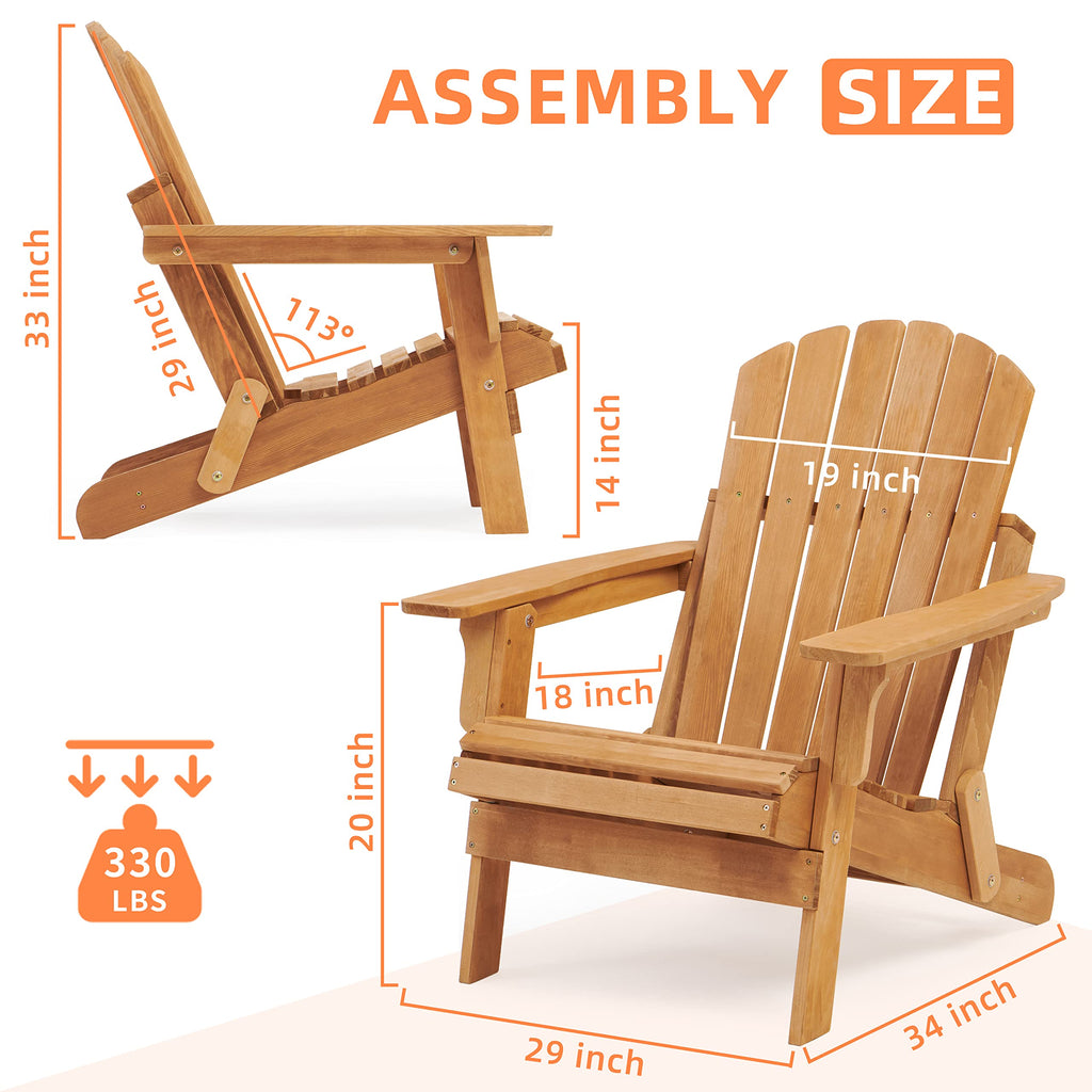 Oversize Wooden Outdoor Folding Chair Set of 2 C628