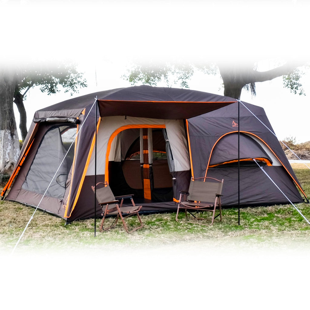 Extra Large 12 Person 2 Room 3 Door Waterproof Double Layer Cabin Tent R2819