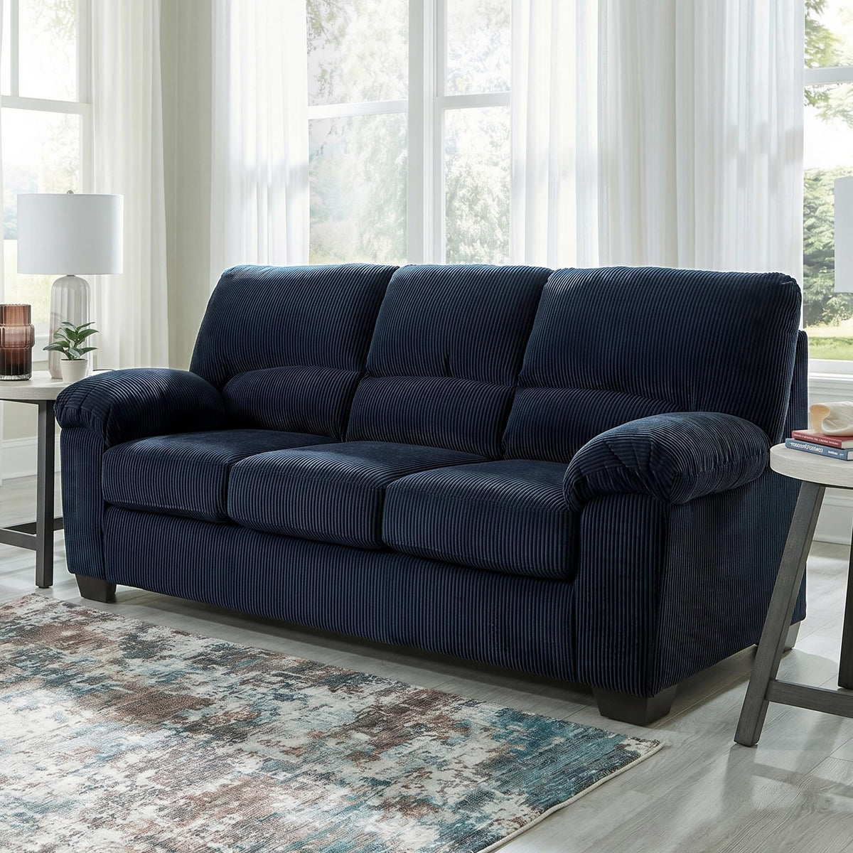 Navy Corduroy Sofa E20493
