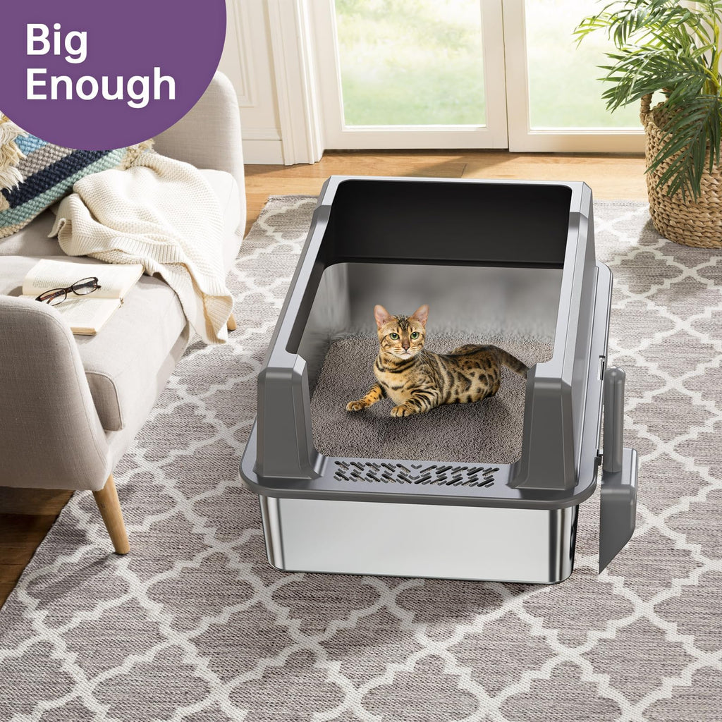 Stainless Steel Litter Box with Lid J160634
