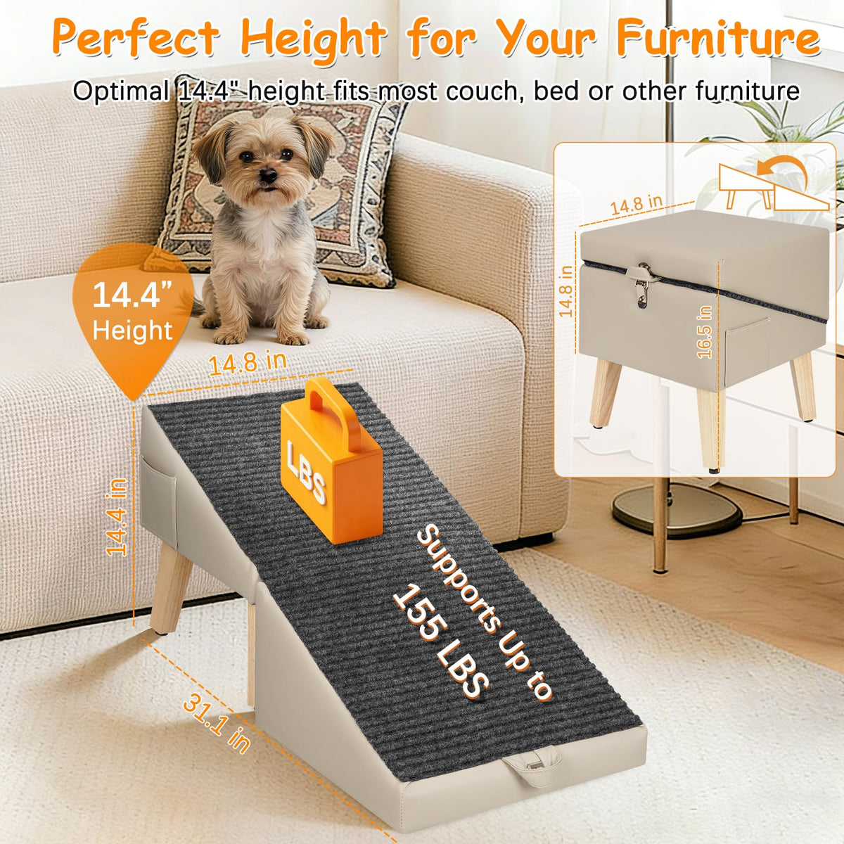 Gray Foldable Dog Ramp S973824