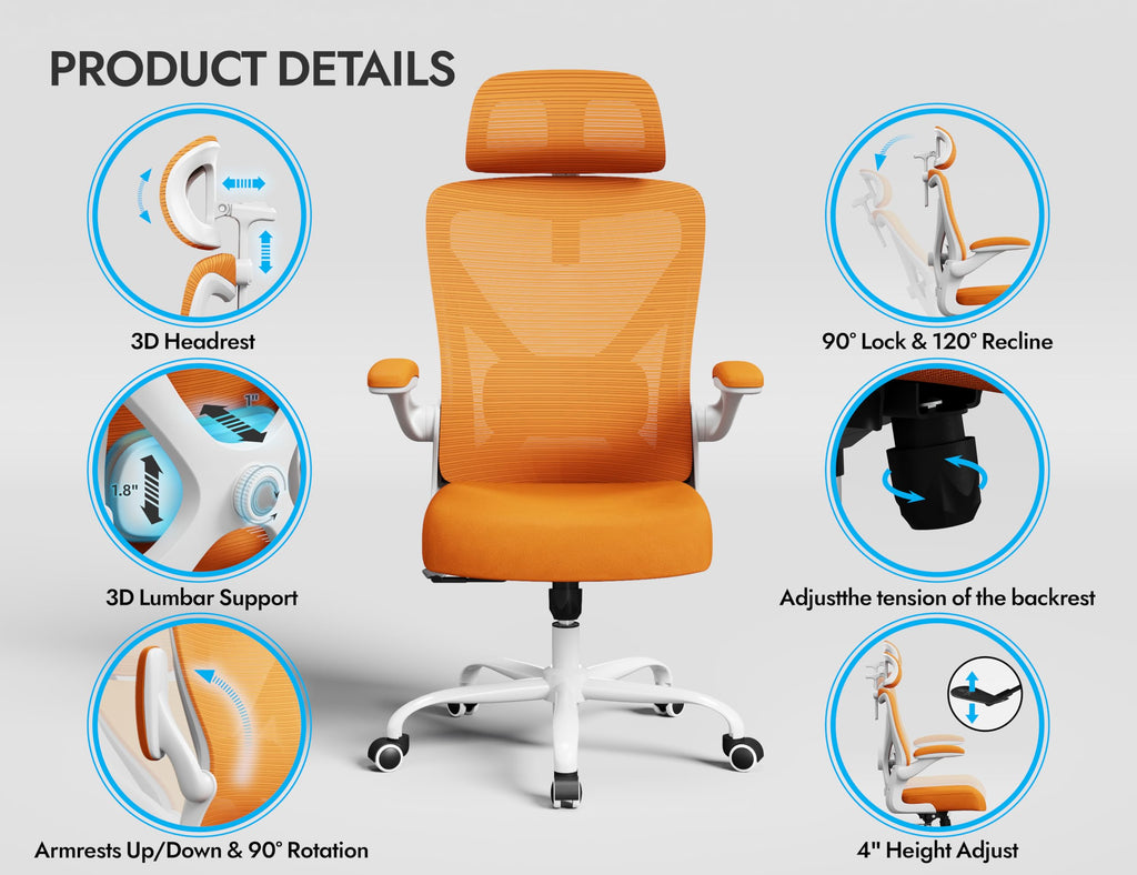 Ergonomic Mesh Office Chair with Headrest I38340