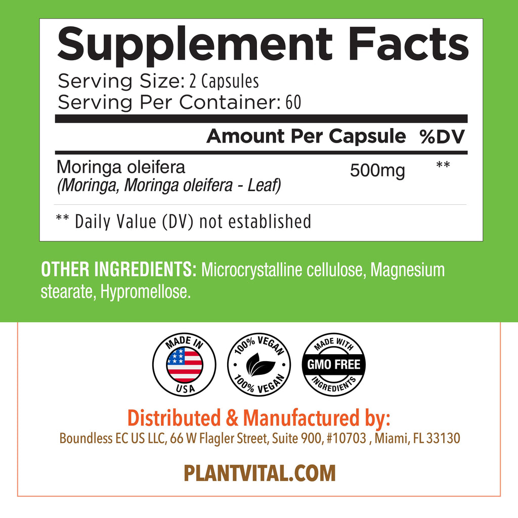 Organic Moringa Capsules 1000mg O542