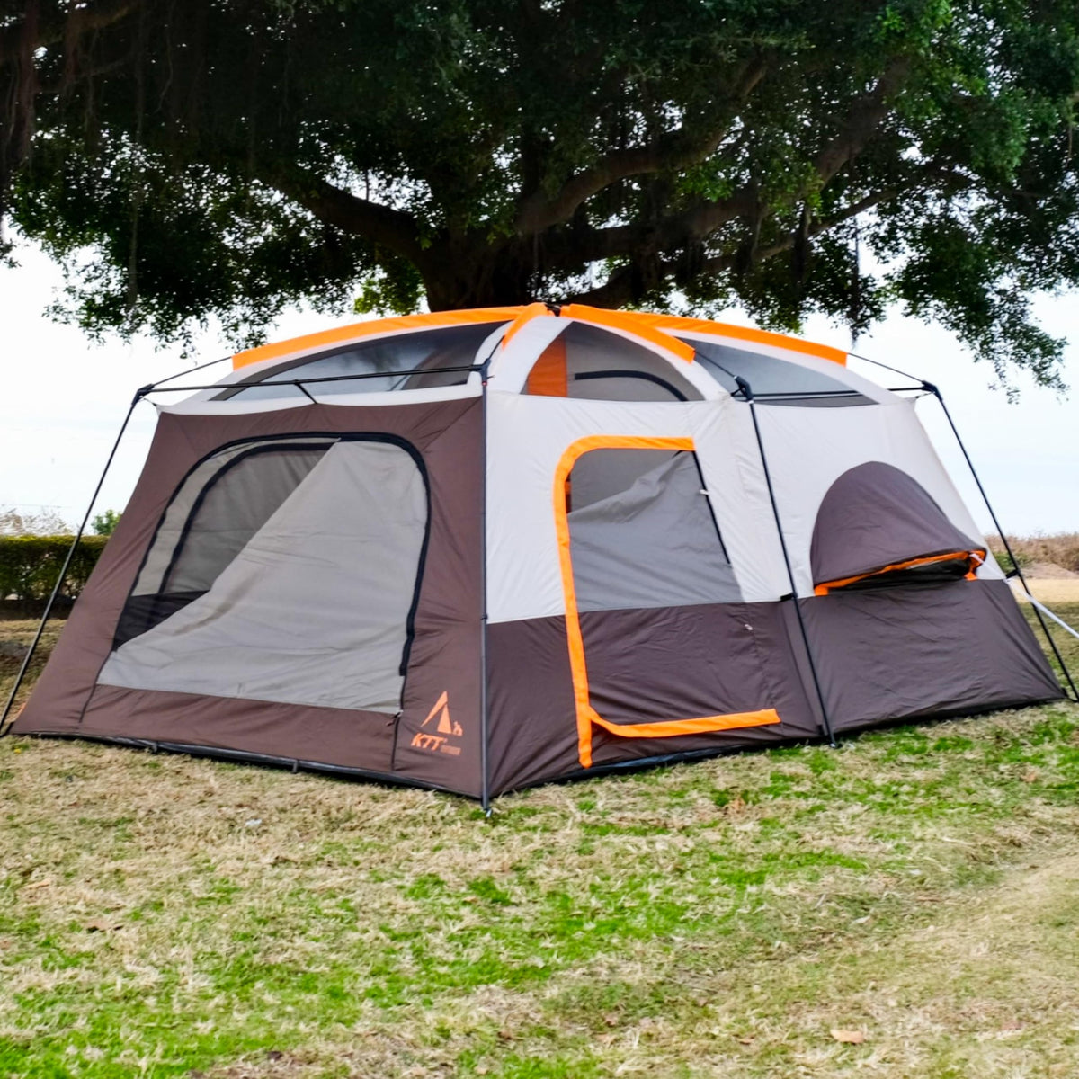 Extra Large 12 Person 2 Room 3 Door Waterproof Double Layer Cabin Tent R2819