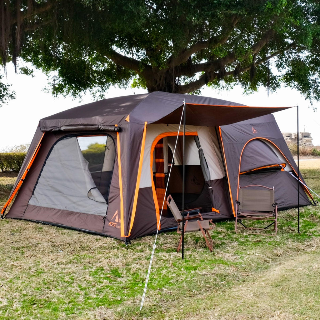Extra Large 12 Person 2 Room 3 Door Waterproof Double Layer Cabin Tent R2819