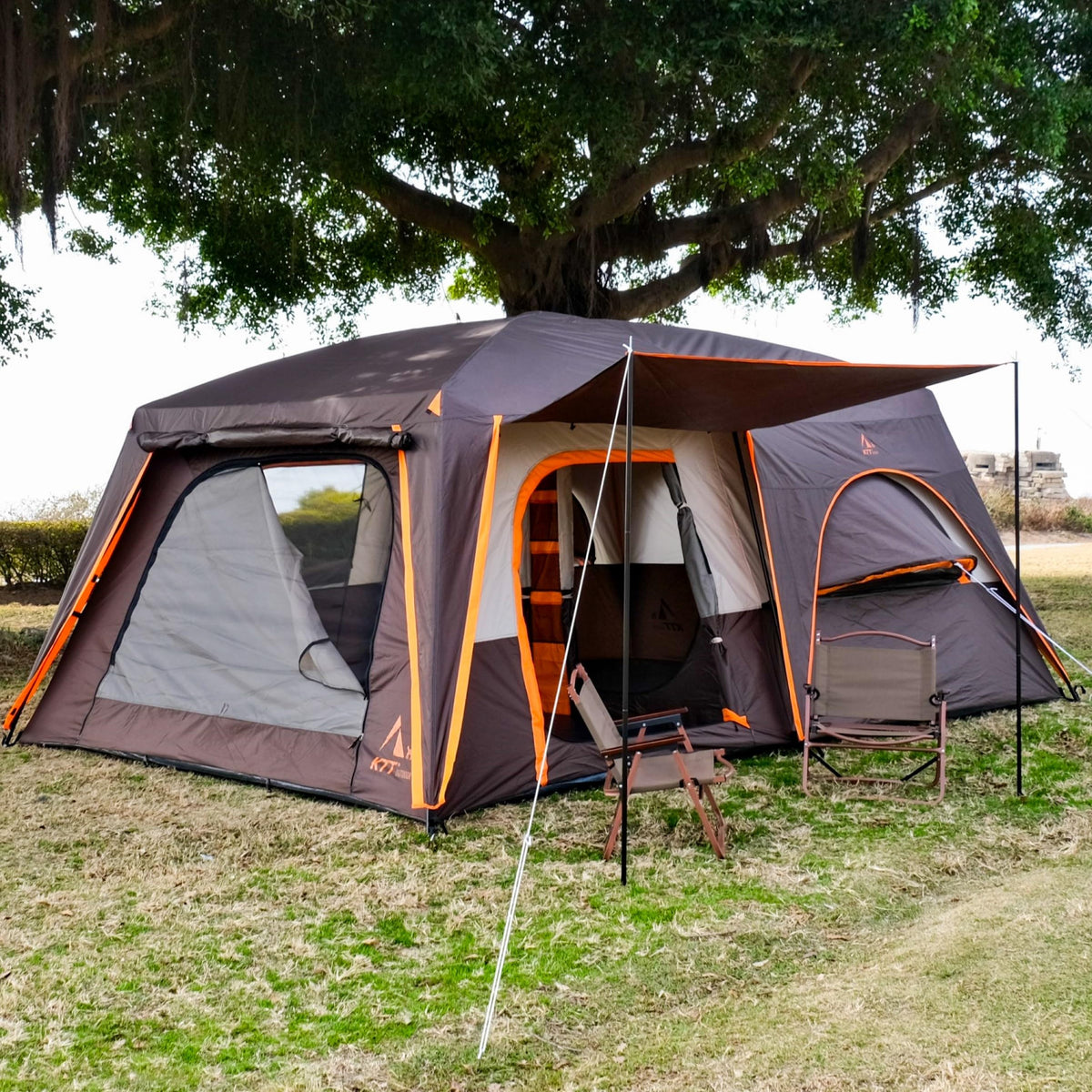 Extra Large 12 Person 2 Room 3 Door Waterproof Double Layer Cabin Tent R2819