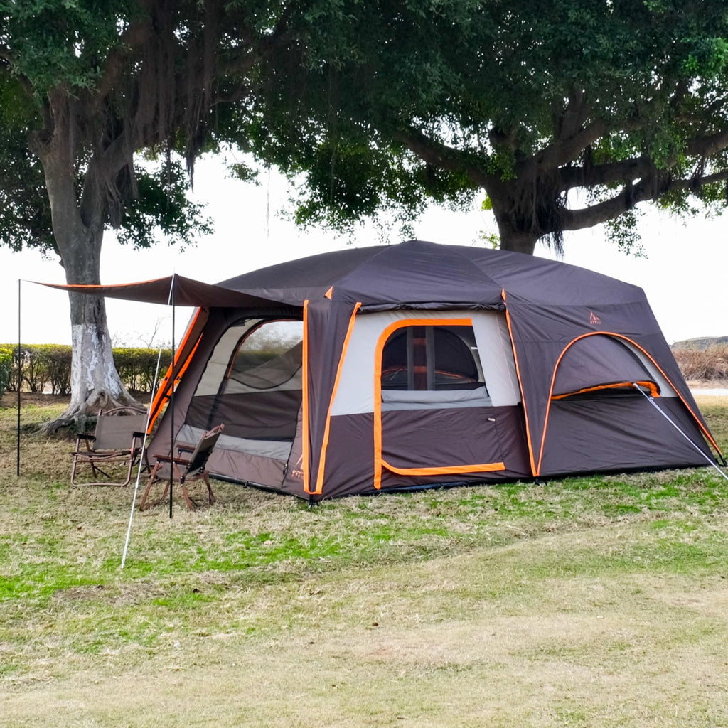 Extra Large 12 Person 2 Room 3 Door Waterproof Double Layer Cabin Tent R2819