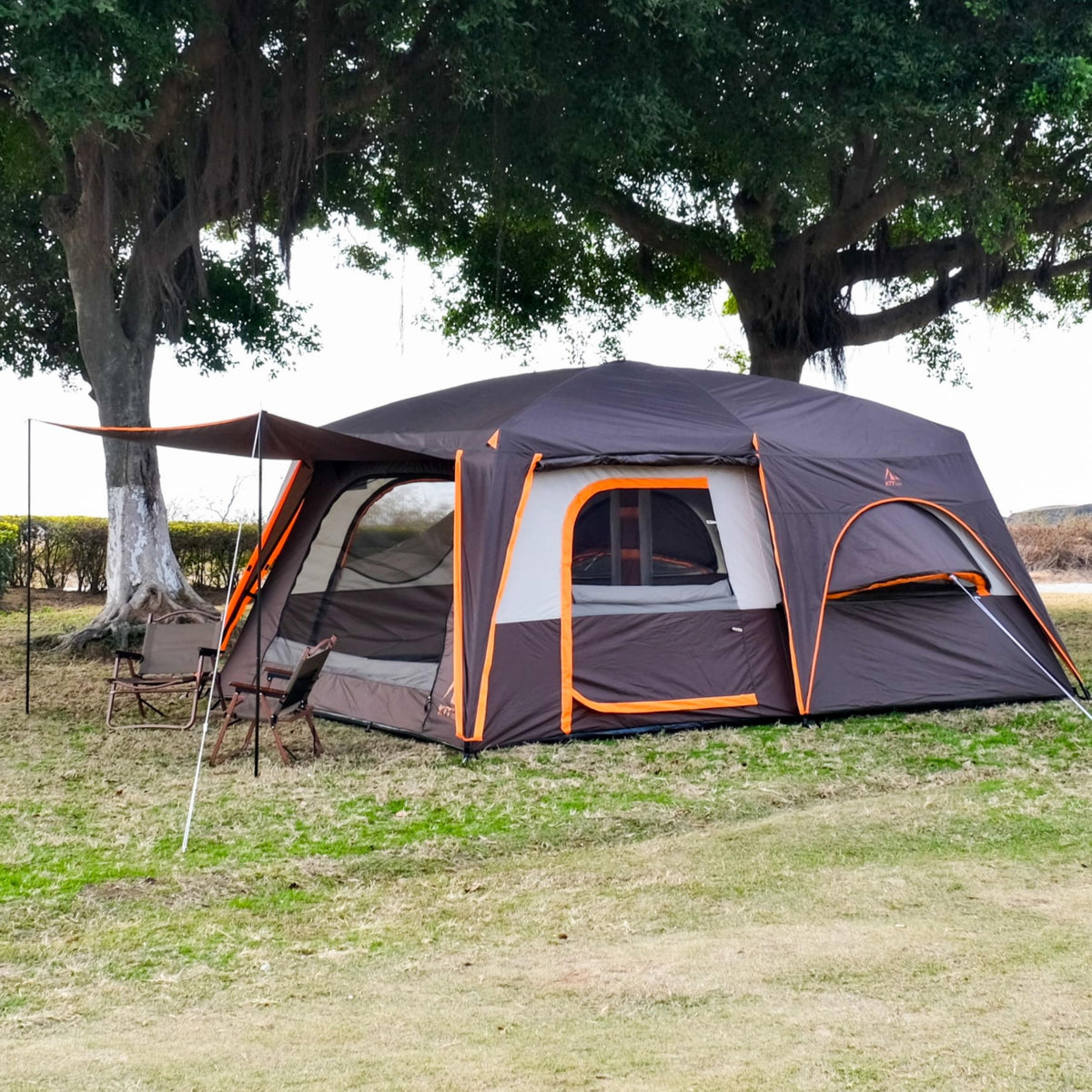 Extra Large 12 Person 2 Room 3 Door Waterproof Double Layer Cabin Tent R2819