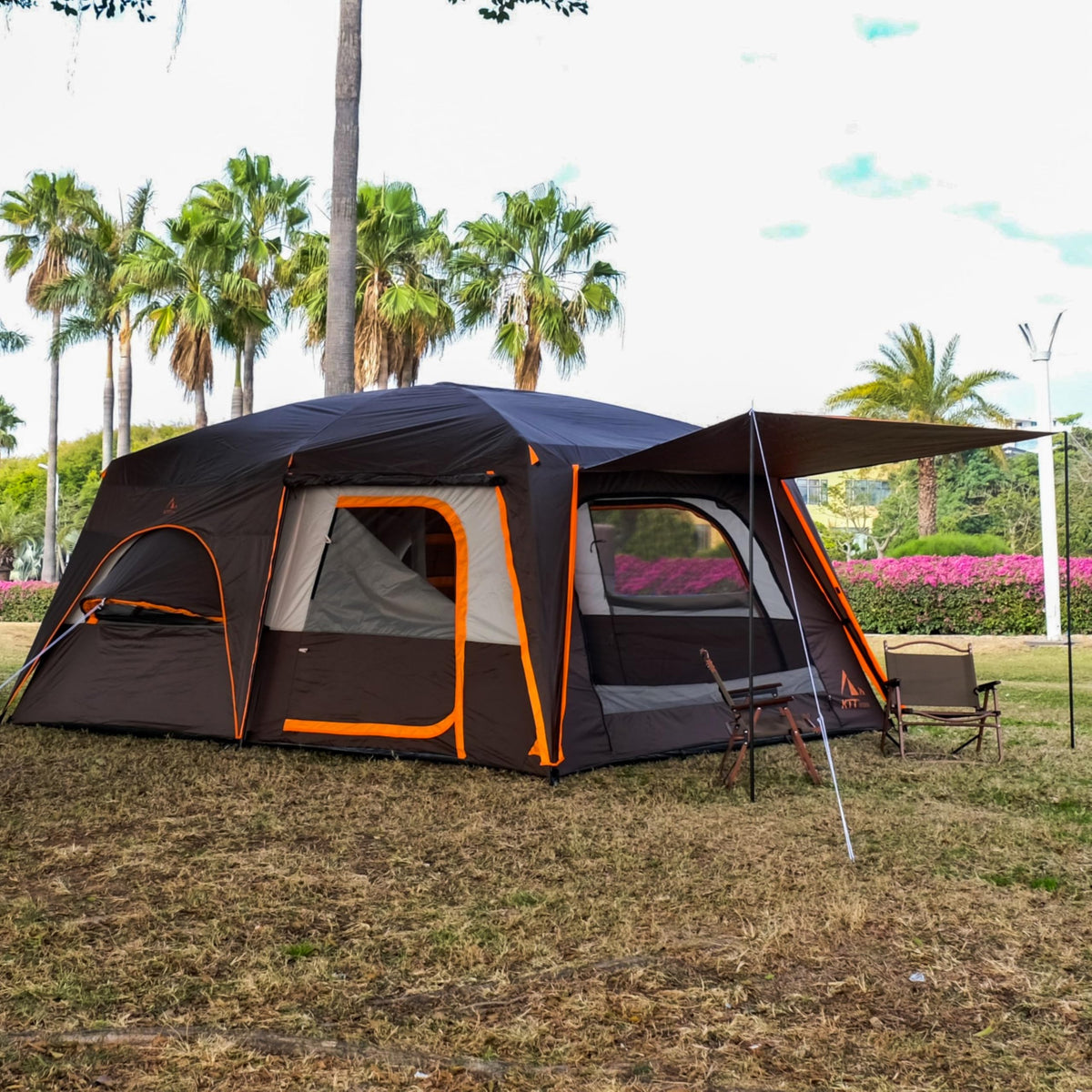 Extra Large 12 Person 2 Room 3 Door Waterproof Double Layer Cabin Tent R2819