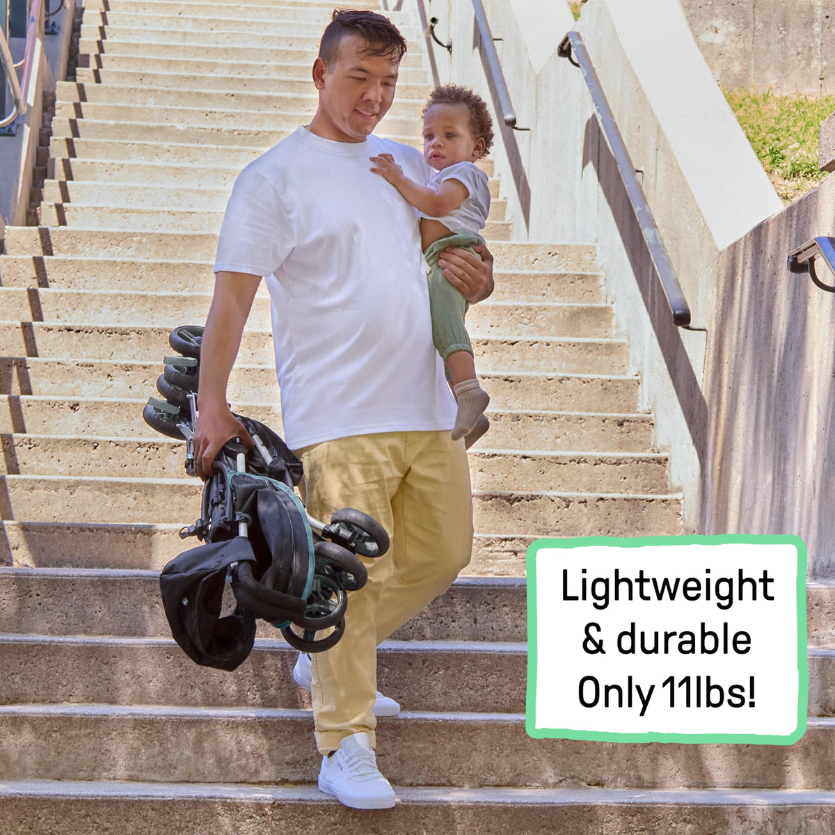 Lightweight Compact Fold Stroller with Canopy and Recline, Slate Grey K721629