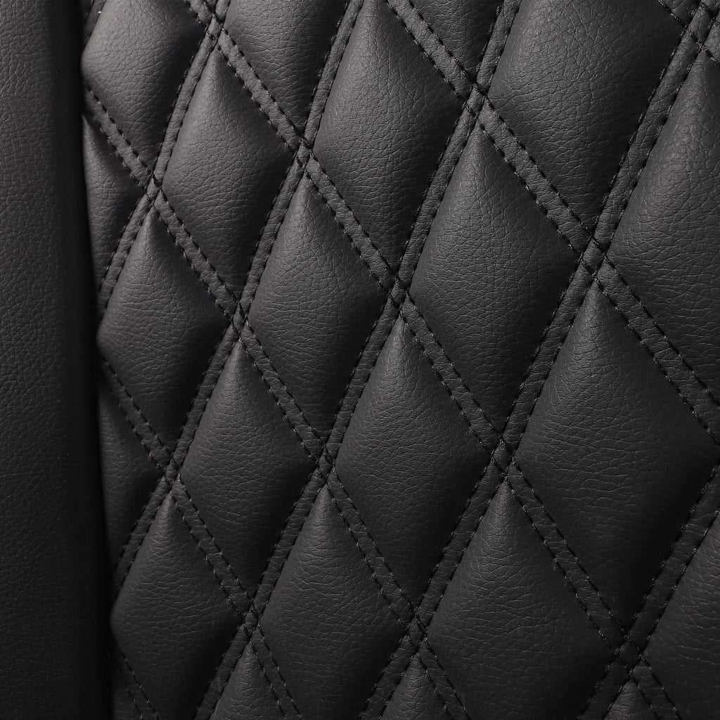 Waterproof Synthetic Leather Car Seat Covers 5PCS Full Set Black Red M3152
