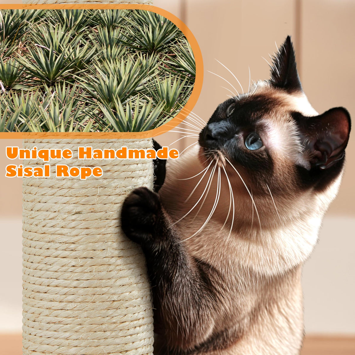 Tall Cat Tree with Condo Scratching Post D406694