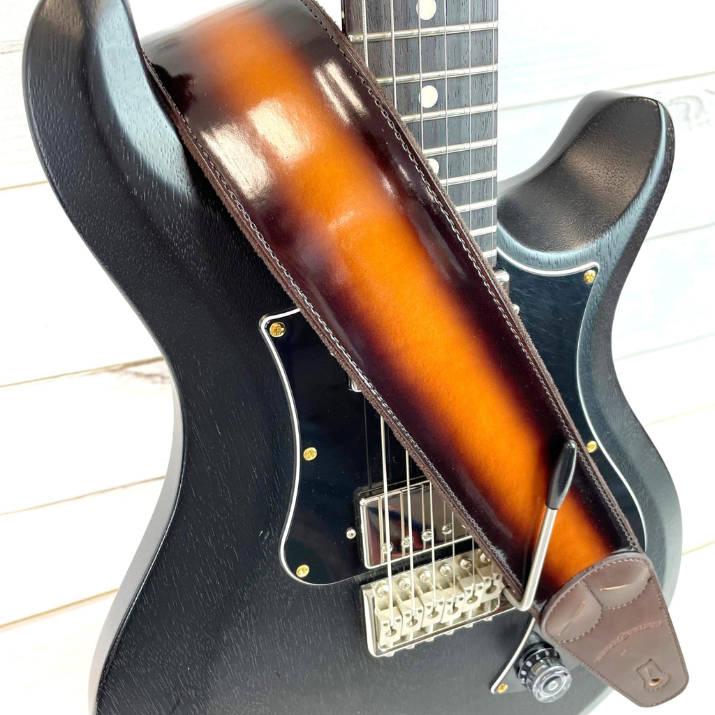 Sunburst Finish Guitar Strap with Pick Pockets & Padded Velour Back C829