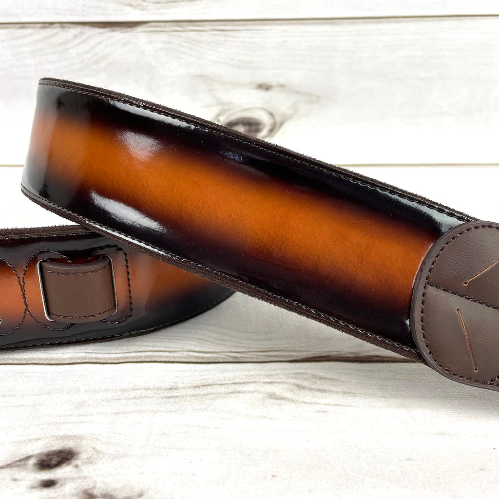 Sunburst Finish Guitar Strap with Pick Pockets & Padded Velour Back C829