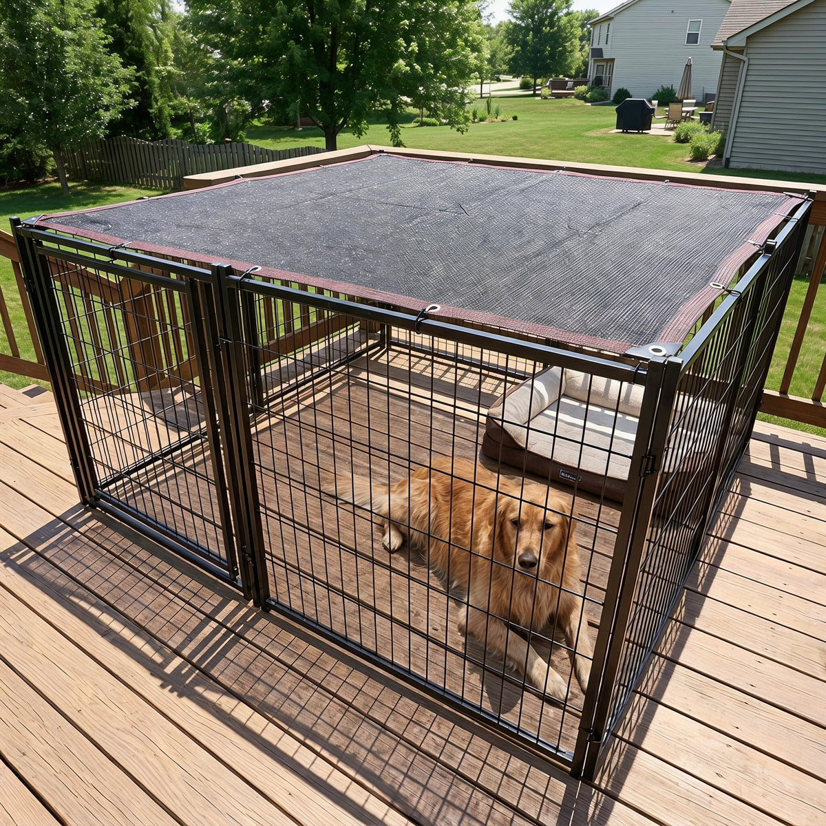 Outdoor Dog Kennel Cover 95% Shade Cloth Waterproof 10x10ft P72369